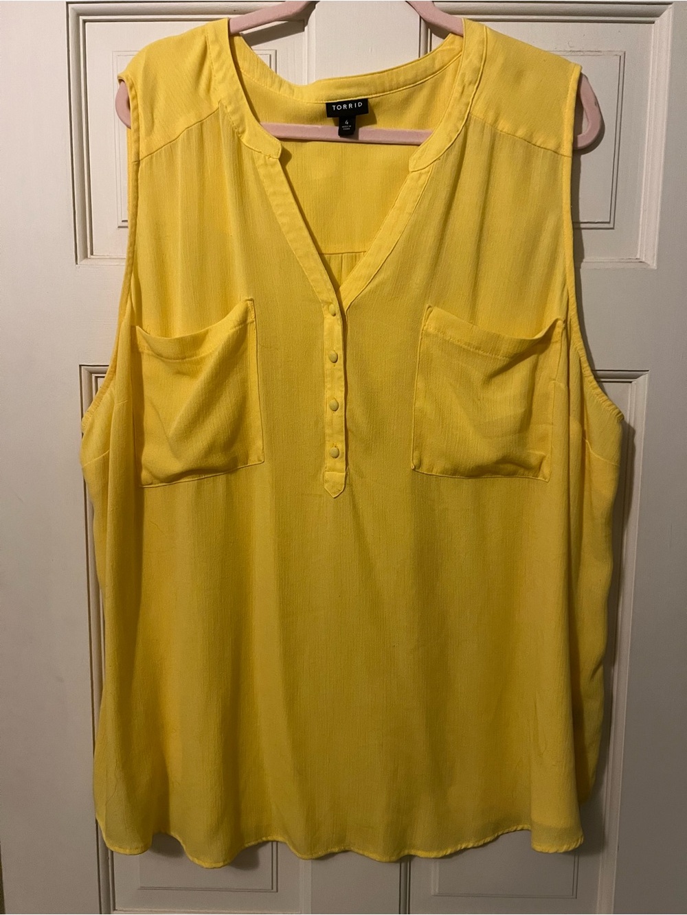 torrid Bright Yellow V-Neck Button-Front Sleeveless Camisole